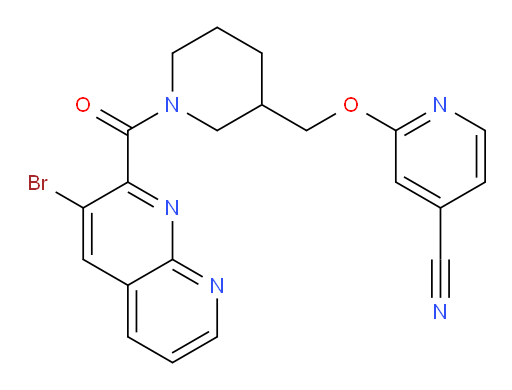 2-((1-(3-bromo-1,8-naphthyridine-2-carbonyl)piperidin-3-yl)methoxy)isonicotinonitrile