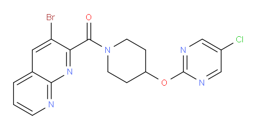 (3-bromo-1,8-naphthyridin-2-yl)(4-((5-chloropyrimidin-2-yl)oxy)piperidin-1-yl)methanone