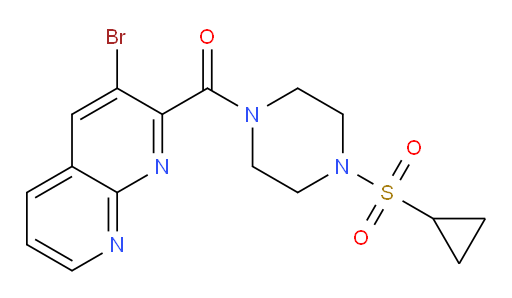 (3-bromo-1,8-naphthyridin-2-yl)(4-(cyclopropylsulfonyl)piperazin-1-yl)methanone