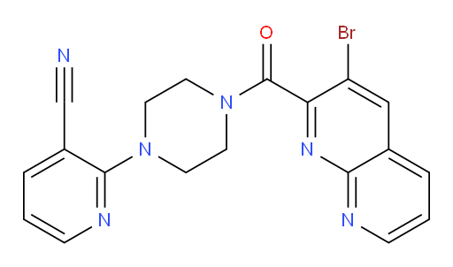 2-(4-(3-bromo-1,8-naphthyridine-2-carbonyl)piperazin-1-yl)nicotinonitrile