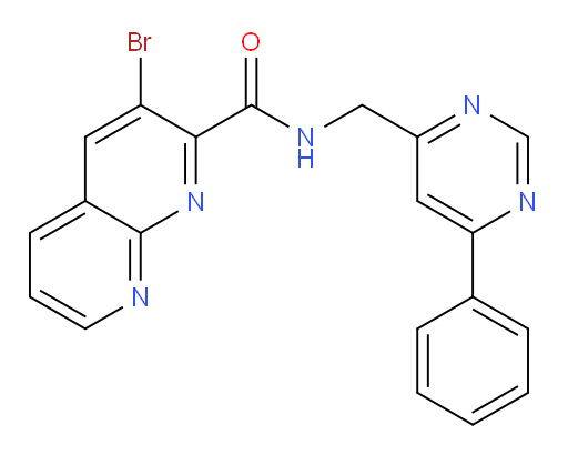 3-bromo-N-((6-phenylpyrimidin-4-yl)methyl)-1,8-naphthyridine-2-carboxamide