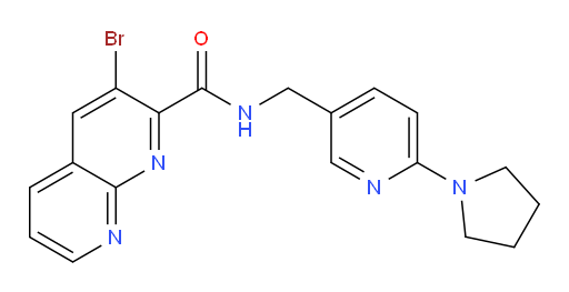 3-bromo-N-((6-(pyrrolidin-1-yl)pyridin-3-yl)methyl)-1,8-naphthyridine-2-carboxamide