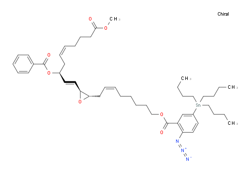 (Z)-8-((2S,3S)-3-((S,1E,5Z)-3-(苯甲酰氧基)-10-甲氧基-10-氧代十-1,5-二烯-1-基)环氧乙烷-2-基)辛-6-烯-1-基 2-叠氮基-5-(三丁基锡基)苯甲酸酯