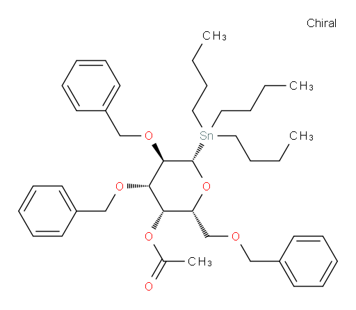 (2R,3S,4S,5R,6S)-4,5-bis(benzyloxy)-2-((benzyloxy)methyl)-6-(tributylstannyl)tetrahydro-2H-pyran-3-yl acetate