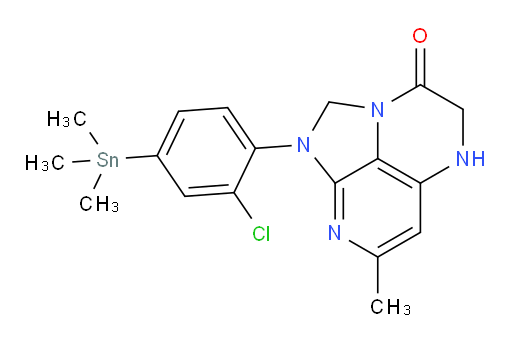 1-(2-chloro-4-(trimethylstannyl)phenyl)-7-methyl-4,5-dihydro-1H-1,2a,5,8-tetraazaacenaphthylen-3(2H)-one