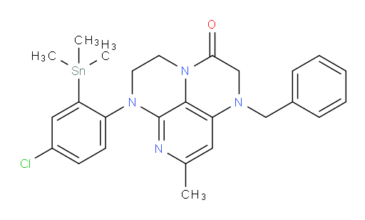 1-benzyl-6-(4-chloro-2-(trimethylstannyl)phenyl)-8-methyl-1,2,5,6-tetrahydro-1,3a,6,7-tetraazaphenalen-3(4H)-one