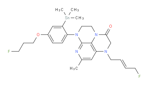 (E)-1-(4-fluorobut-2-en-1-yl)-6-(4-(3-fluoropropoxy)-2-(trimethylstannyl)phenyl)-8-methyl-1,2,5,6-tetrahydro-1,3a,6,7-tetraazaphenalen-3(4H)-one