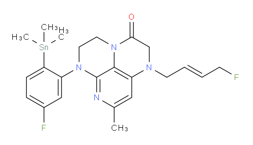 (E)-6-(5-fluoro-2-(trimethylstannyl)phenyl)-1-(4-fluorobut-2-en-1-yl)-8-methyl-1,2,5,6-tetrahydro-1,3a,6,7-tetraazaphenalen-3(4H)-one