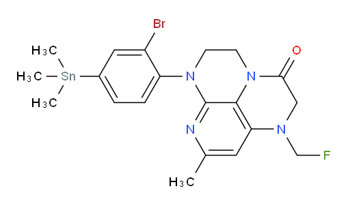 6-(2-bromo-4-(trimethylstannyl)phenyl)-1-(fluoromethyl)-8-methyl-1,2,5,6-tetrahydro-1,3a,6,7-tetraazaphenalen-3(4H)-one
