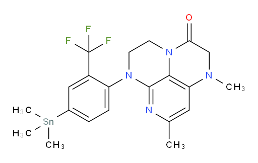 1,8-dimethyl-6-(2-(trifluoromethyl)-4-(trimethylstannyl)phenyl)-1,2,5,6-tetrahydro-1,3a,6,7-tetraazaphenalen-3(4H)-one