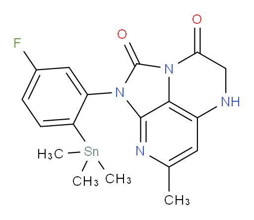 1-(5-fluoro-2-(trimethylstannyl)phenyl)-7-methyl-4,5-dihydro-1H-1,2a,5,8-tetraazaacenaphthylene-2,3-dione