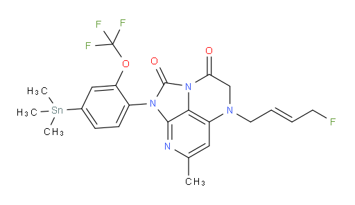 (E)-5-(4-fluorobut-2-en-1-yl)-7-methyl-1-(2-(trifluoromethoxy)-4-(trimethylstannyl)phenyl)-4,5-dihydro-1H-1,2a,5,8-tetraazaacenaphthylene-2,3-dione