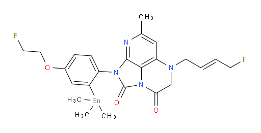 (E)-5-(4-fluorobut-2-en-1-yl)-1-(4-(2-fluoroethoxy)-2-(trimethylstannyl)phenyl)-7-methyl-4,5-dihydro-1H-1,2a,5,8-tetraazaacenaphthylene-2,3-dione