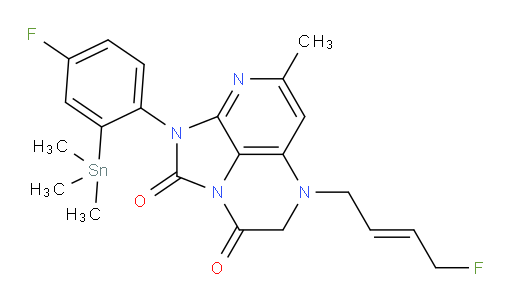 (E)-1-(4-fluoro-2-(trimethylstannyl)phenyl)-5-(4-fluorobut-2-en-1-yl)-7-methyl-4,5-dihydro-1H-1,2a,5,8-tetraazaacenaphthylene-2,3-dione