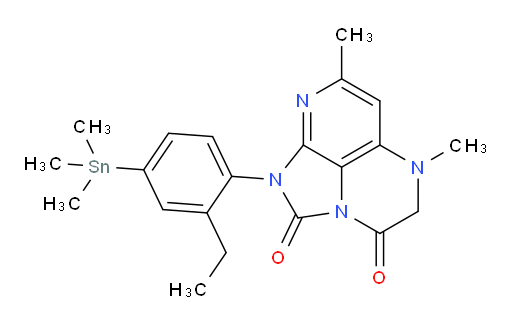 1-(2-ethyl-4-(trimethylstannyl)phenyl)-5,7-dimethyl-4,5-dihydro-1H-1,2a,5,8-tetraazaacenaphthylene-2,3-dione