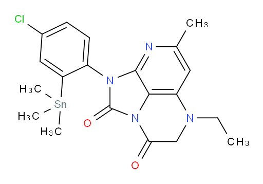 1-(4-chloro-2-(trimethylstannyl)phenyl)-5-ethyl-7-methyl-4,5-dihydro-1H-1,2a,5,8-tetraazaacenaphthylene-2,3-dione