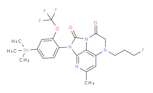 5-(3-fluoropropyl)-7-methyl-1-(2-(trifluoromethoxy)-4-(trimethylstannyl)phenyl)-4,5-dihydro-1H-1,2a,5,8-tetraazaacenaphthylene-2,3-dione