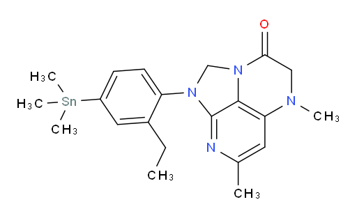 1-(2-ethyl-4-(trimethylstannyl)phenyl)-5,7-dimethyl-4,5-dihydro-1H-1,2a,5,8-tetraazaacenaphthylen-3(2H)-one