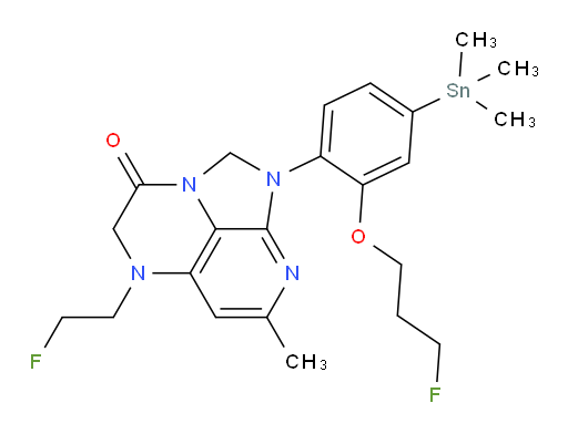 5-(2-fluoroethyl)-1-(2-(3-fluoropropoxy)-4-(trimethylstannyl)phenyl)-7-methyl-4,5-dihydro-1H-1,2a,5,8-tetraazaacenaphthylen-3(2H)-one