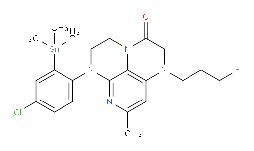 6-(4-chloro-2-(trimethylstannyl)phenyl)-1-(3-fluoropropyl)-8-methyl-1,2,5,6-tetrahydro-1,3a,6,7-tetraazaphenalen-3(4H)-one