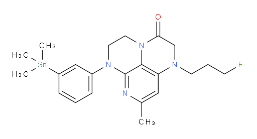 1-(3-fluoropropyl)-8-methyl-6-(3-(trimethylstannyl)phenyl)-1,2,5,6-tetrahydro-1,3a,6,7-tetraazaphenalen-3(4H)-one