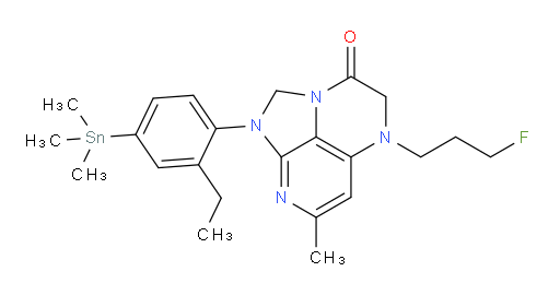 1-(2-ethyl-4-(trimethylstannyl)phenyl)-5-(3-fluoropropyl)-7-methyl-4,5-dihydro-1H-1,2a,5,8-tetraazaacenaphthylen-3(2H)-one