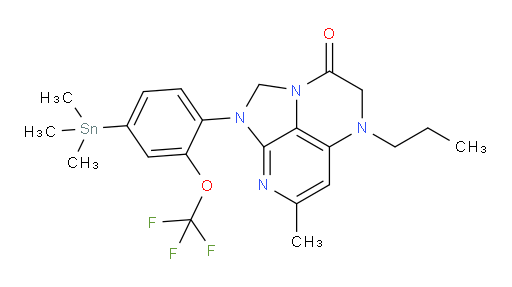 7-methyl-5-propyl-1-(2-(trifluoromethoxy)-4-(trimethylstannyl)phenyl)-4,5-dihydro-1H-1,2a,5,8-tetraazaacenaphthylen-3(2H)-one