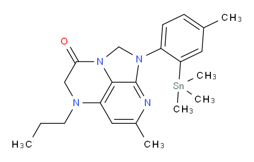 7-methyl-1-(4-methyl-2-(trimethylstannyl)phenyl)-5-propyl-4,5-dihydro-1H-1,2a,5,8-tetraazaacenaphthylen-3(2H)-one