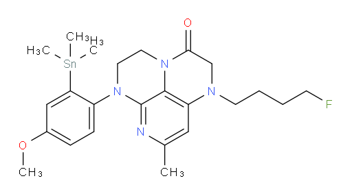 1-(4-fluorobutyl)-6-(4-methoxy-2-(trimethylstannyl)phenyl)-8-methyl-1,2,5,6-tetrahydro-1,3a,6,7-tetraazaphenalen-3(4H)-one