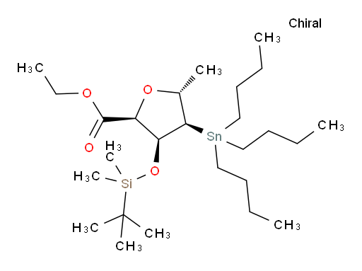 (2S,3S,4R,5R)-ethyl 3-((tert-butyldimethylsilyl)oxy)-5-methyl-4-(tributylstannyl)tetrahydrofuran-2-carboxylate