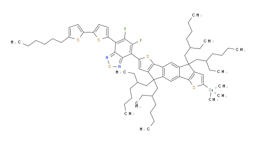 5,6-difluoro-4-(5'-hexyl-[2,2'-bithiophen]-5-yl)-7-(4,4,9,9-tetrakis(2-ethylhexyl)-7-(trimethylstannyl)-4,9-dihydro-s-indaceno[1,2-b:5,6-b']dithiophen-2-yl)benzo[c][1,2,5]thiadiazole