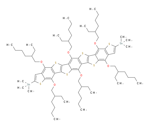 1,1′-[6,14-Bis[(2-ethylhexyl)oxy]-4,8,12,16-tetrakis[(2-ethylhexyl)oxy]dithieno[2,3-f:2′,3′-f′]benzo[1′′,2′′:4,5;4′′,5′′:4′,5′]dithieno[3,2-b:3′,2′-b′]bis[1]benzothiophene-2,10-diyl]bis[1,1,1-trimethylstannane]