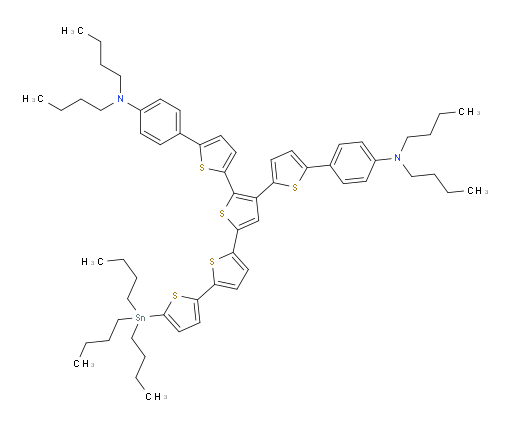 4,4′-[5′-[5′-(Tributylstannyl)[2,2′-bithiophen]-5-yl][2,2′:3′,2′′-terthiophene]-5,5′′-diyl]bis[N,N-dibutylbenzenamine]