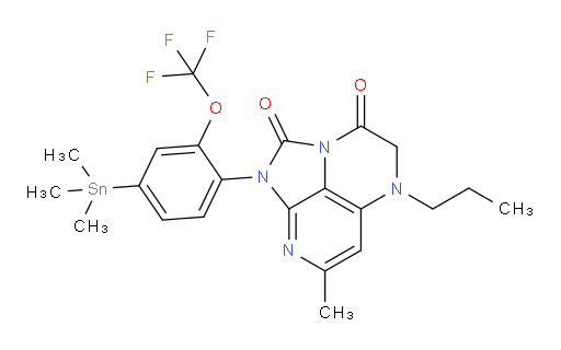 7-methyl-5-propyl-1-(2-(trifluoromethoxy)-4-(trimethylstannyl)phenyl)-4,5-dihydro-1H-1,2a,5,8-tetraazaacenaphthylene-2,3-dione