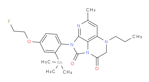 1-(4-(2-fluoroethoxy)-2-(trimethylstannyl)phenyl)-7-methyl-5-propyl-4,5-dihydro-1H-1,2a,5,8-tetraazaacenaphthylene-2,3-dione