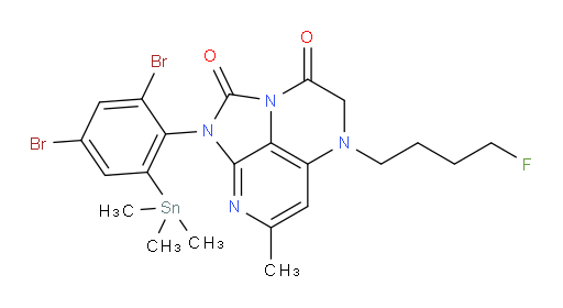 1-(2,4-dibromo-6-(trimethylstannyl)phenyl)-5-(4-fluorobutyl)-7-methyl-4,5-dihydro-1H-1,2a,5,8-tetraazaacenaphthylene-2,3-dione