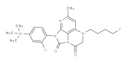 1-(2-chloro-4-(trimethylstannyl)phenyl)-5-(4-fluorobutyl)-7-methyl-4,5-dihydro-1H-1,2a,5,8-tetraazaacenaphthylene-2,3-dione