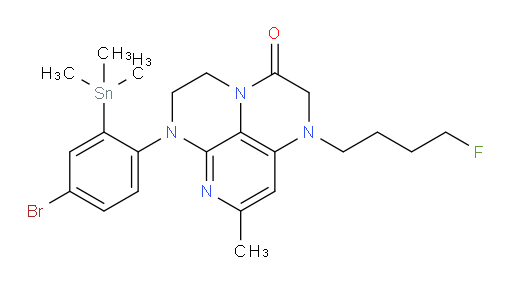 6-(4-bromo-2-(trimethylstannyl)phenyl)-1-(4-fluorobutyl)-8-methyl-1,2,5,6-tetrahydro-1,3a,6,7-tetraazaphenalen-3(4H)-one
