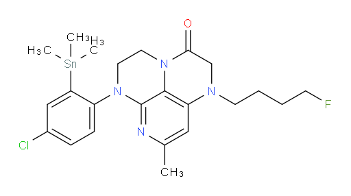6-(4-chloro-2-(trimethylstannyl)phenyl)-1-(4-fluorobutyl)-8-methyl-1,2,5,6-tetrahydro-1,3a,6,7-tetraazaphenalen-3(4H)-one