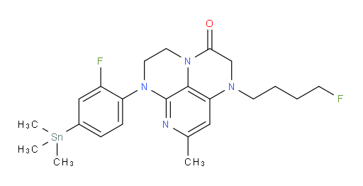 6-(2-fluoro-4-(trimethylstannyl)phenyl)-1-(4-fluorobutyl)-8-methyl-1,2,5,6-tetrahydro-1,3a,6,7-tetraazaphenalen-3(4H)-one
