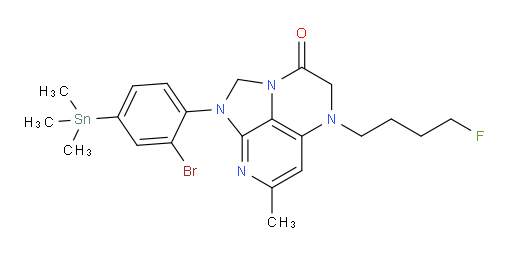 1-(2-bromo-4-(trimethylstannyl)phenyl)-5-(4-fluorobutyl)-7-methyl-4,5-dihydro-1H-1,2a,5,8-tetraazaacenaphthylen-3(2H)-one