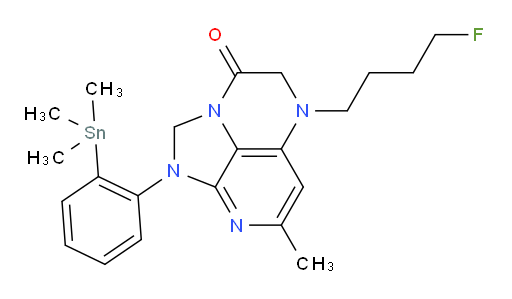 5-(4-fluorobutyl)-7-methyl-1-(2-(trimethylstannyl)phenyl)-4,5-dihydro-1H-1,2a,5,8-tetraazaacenaphthylen-3(2H)-one