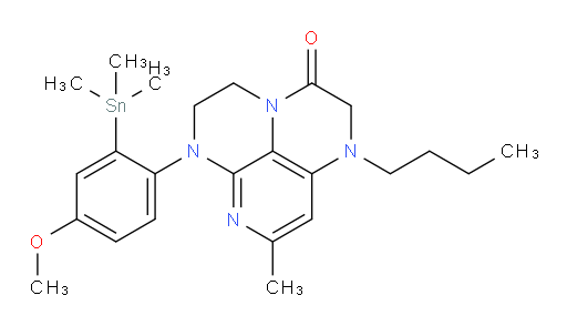 1-butyl-6-(4-methoxy-2-(trimethylstannyl)phenyl)-8-methyl-1,2,5,6-tetrahydro-1,3a,6,7-tetraazaphenalen-3(4H)-one