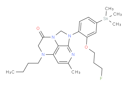 5-butyl-1-(2-(3-fluoropropoxy)-4-(trimethylstannyl)phenyl)-7-methyl-4,5-dihydro-1H-1,2a,5,8-tetraazaacenaphthylen-3(2H)-one