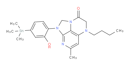 5-butyl-1-(2-hydroxy-4-(trimethylstannyl)phenyl)-7-methyl-4,5-dihydro-1H-1,2a,5,8-tetraazaacenaphthylen-3(2H)-one
