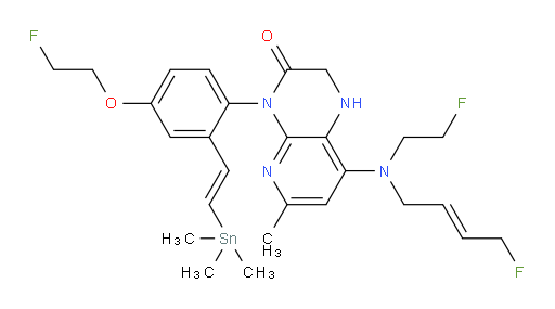8-(((E)-4-fluorobut-2-en-1-yl)(2-fluoroethyl)amino)-4-(4-(2-fluoroethoxy)-2-((E)-2-(trimethylstannyl)vinyl)phenyl)-6-methyl-1,2-dihydropyrido[2,3-b]pyrazin-3(4H)-one