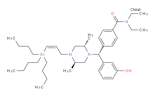 4-((R)-((2S,5R)-2,5-二甲基-4-((Z)-3-(三丁基锡基)烯丙基)哌嗪-1-基)(3-羟基苯基)甲基)-N,N-二乙基苯甲酰胺