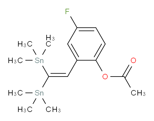 2-(2,2-双(三甲基锡基)乙烯基)-4-氟苯基 乙酸酯