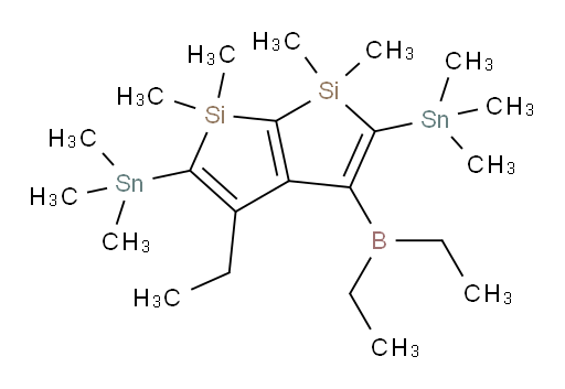 3-(二乙基boryl)-4-乙基-1,1,6,6-四甲基-2,5-双(三甲基锡基)-1,6-二氢silolo[2,3-b]硅杂环戊烯