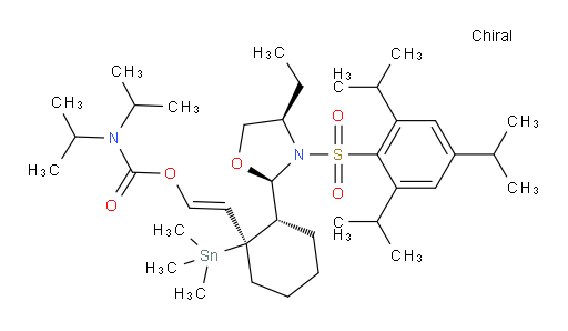(E)-2-((1S,2S)-2-((2R,4R)-4-乙基-3-((2,4,6-三异丙基苯基)磺酰基)噁唑烷-2-基)-1-(三甲基锡基)环己基)乙烯基 二异丙基氨基甲酸酯
